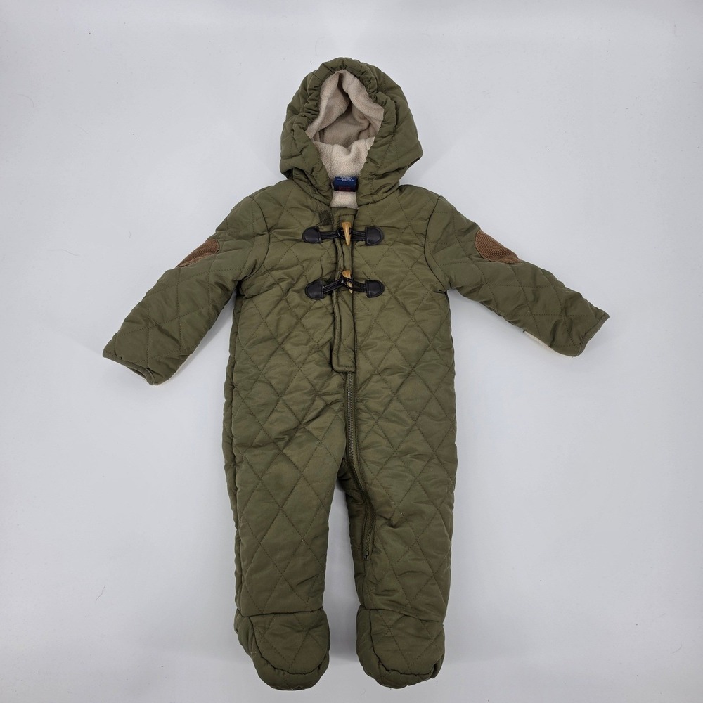 Rugged Bear Quilted Snowsuit 6-9M Olive Green Classic Outdoor Pram